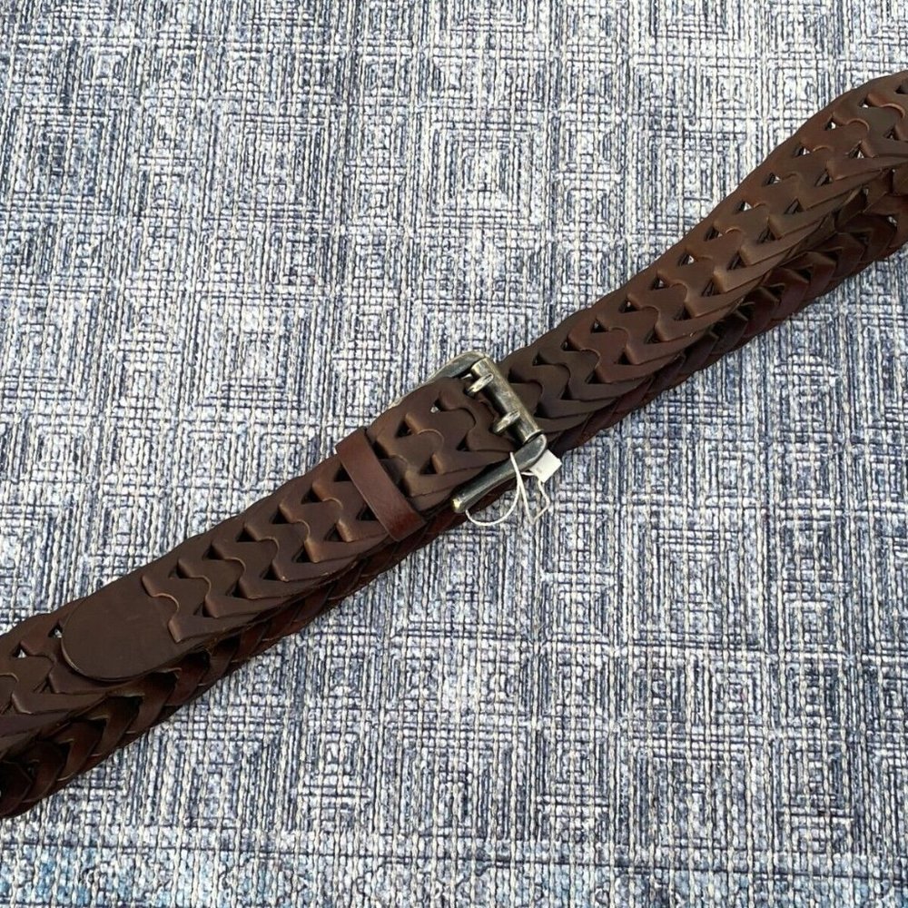 Jeanswest Cuir Vertiable Belt Genuine Leather Braided Waistband Unisex Size 36 - Picture 11 of 12